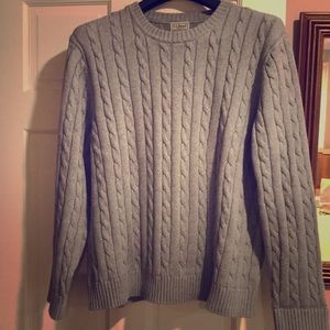 Men’s cable knit cotton sweater LL Bean